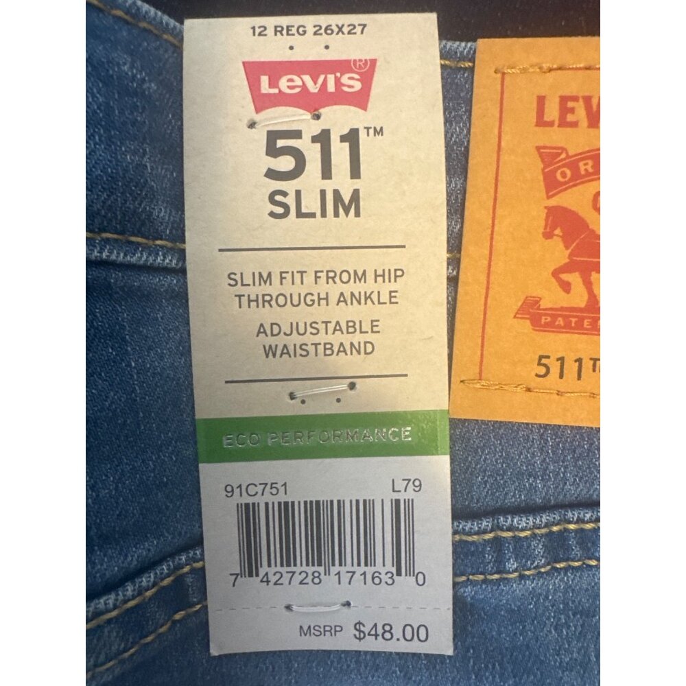 New Levis 511 Slim Stretch Denim Jeans In Eco Performance Fabric - Picture 3 of 15